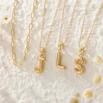 Turandoss Gifts for Women - Birthday Gifts for Women, Gifts for Her, Gifts for Women Birthday Unique, Dainty Gold Choker A Bubble Necklaces, Gold Jewelry for Women