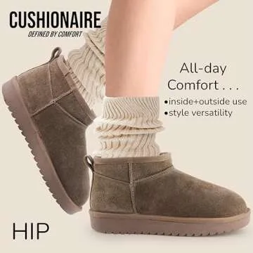 CUSHIONAIRE Women's Premium Suede Ankle Snow Boots