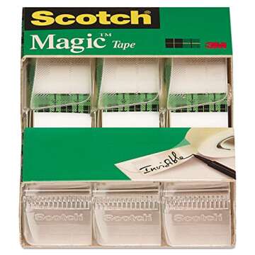 Scotch Brand Magic Tape - 3 Pack - Versatile Invisible Tape for All Needs