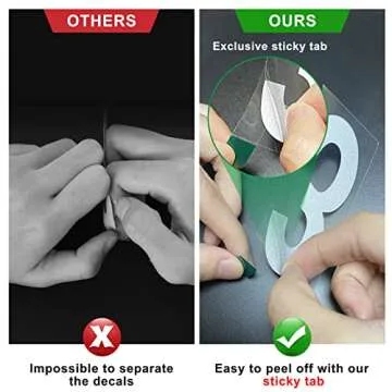 2 inch Reflective Mailbox Numbers for Outside, 5 Sets Number Stickers with Sticky Tabs for Easy Backing Peeling, Pre-cut Self Adhesive Vinyl House Numbers