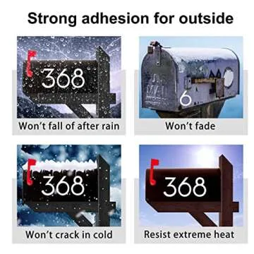 2 inch Reflective Mailbox Numbers for Outside, 5 Sets Number Stickers with Sticky Tabs for Easy Backing Peeling, Pre-cut Self Adhesive Vinyl House Numbers