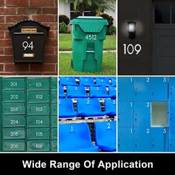 2 inch Reflective Mailbox Numbers for Outside, 5 Sets Number Stickers with Sticky Tabs for Easy Backing Peeling, Pre-cut Self Adhesive Vinyl House Numbers