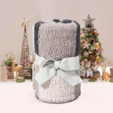 Royoliving Fuzzy Sherpa Wearable Fleece Blanket with Pockets for Adults, Ultra Soft Plush Shawl TV Throw Checkered Blankets (Plaid Black, 50'' x 60'')