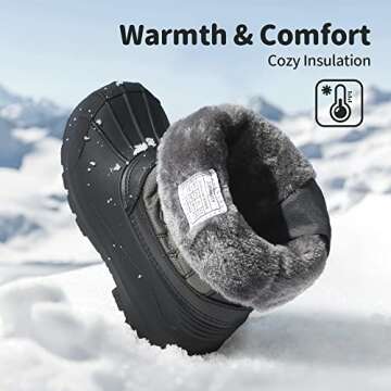 DREAM PAIRS Kids Waterproof Insulated Winter Snow Boots