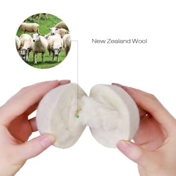 Raffaelo Wool Ball, Wool Dryer Balls XL Premium Reusable Natural Fabric Softener Pet Fur Hair Remover - Set of 6PCS (White)