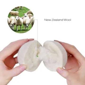 Raffaelo Wool Ball, Wool Dryer Balls XL Premium Reusable Natural Fabric Softener Pet Fur Hair Remover - Set of 6PCS (White)