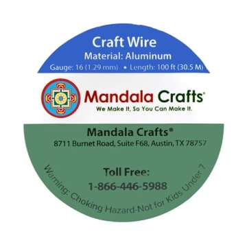Mandala Crafts Anodized Aluminum Craft Wire for Jewelry Making - Bendable Flexible Copper Crafting Wire 16 Gauge Wire Colored for Bonsai - Armature Wire for Sculpting