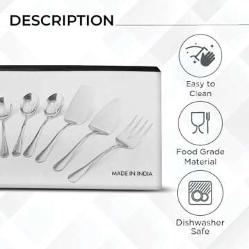 Avador® Premium Set of 8 Stainless Steel Hostess Serving Unitensil Tool Set for Weddings | Buffer | Party | Kitchen | Restaurants