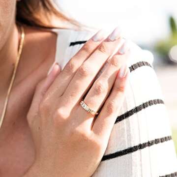 Elegant Emerald Cut CZ Eternity Band for Celebrations