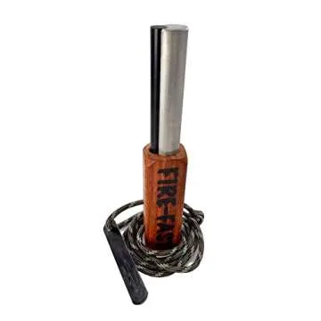 Fire Fast Kamper Lanyard. European Fire Steel Ferro Rod and Magnesium. Compact Durable Lite Weight Emergency Fire Starter for Camping, Backpacking, Hiking.