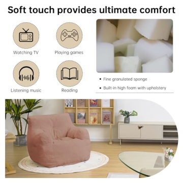 Luxurious DKLGG Sherpa Bean Bag Chair for Cozy Spaces