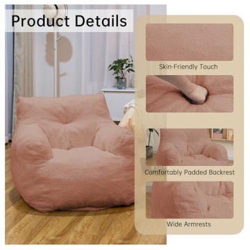 Luxurious DKLGG Sherpa Bean Bag Chair for Cozy Spaces
