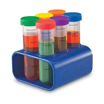 Learning Resources Primary Science Jumbo Test Tubes with Stand, Set of 6 Tubes, Ages 3+, Multi-color (LER2788)