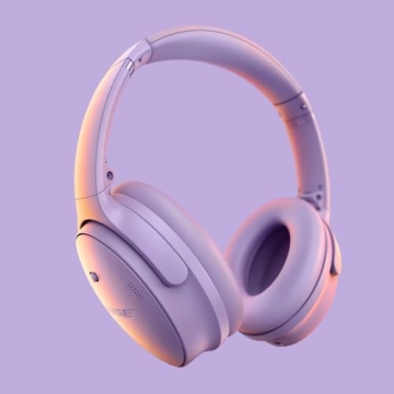 Bose QuietComfort Wireless Noise Cancelling Headphones, Bluetooth Over Ear Headphones with Up to 24 Hours of Battery Life, Chilled Lilac - Limited Edition Color (Renewed)