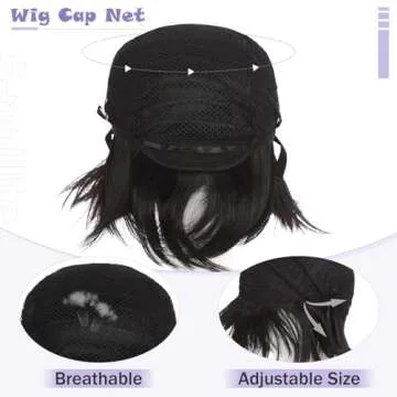 S-noilite Women Mens Male Short Fluffy Straight Hair Wigs Anime Cosplay Party Costume Dress Synthetic Spiky Wig (Dark Blue)