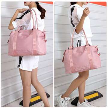 Stylish Pink Duffle Tote Bag - Perfect for Weekend Getaways
