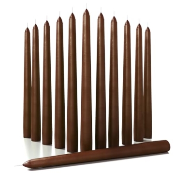 CANDWAX 10 inch Taper Candles Set of 12 - Dripless Tapered Candles and Unscented Candlesticks - Perf...