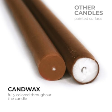 CANDWAX 10 inch Taper Candles Set of 12 - Dripless & Unscented