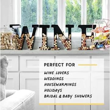 Metal Wine Cork Holder A-Z for Stylish Home Decor