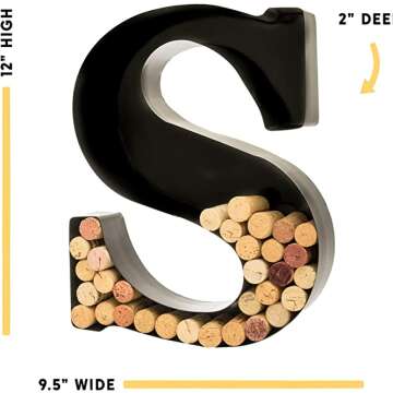 Metal Wine Cork Holder A-Z for Stylish Home Decor