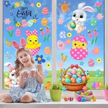 Adorable Easter Window Clings for Holiday Decorations