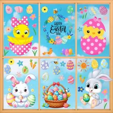 Adorable Easter Window Clings for Holiday Decorations