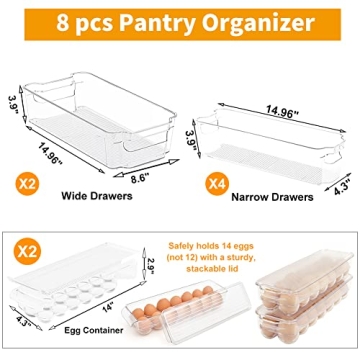Alpacasso Fridge Organizer Bins for Clutter-Free Kitchen