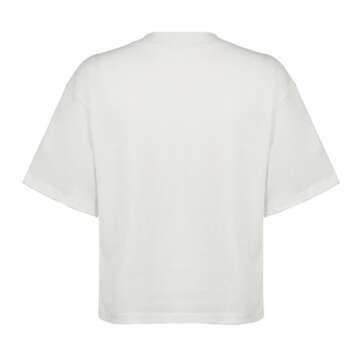 Generic Summer Fashion V Neck T Shirt Digital Print Short Sleeve Loose Fit Casual Streetwear Top for Women Work Shirt (White, S), Small