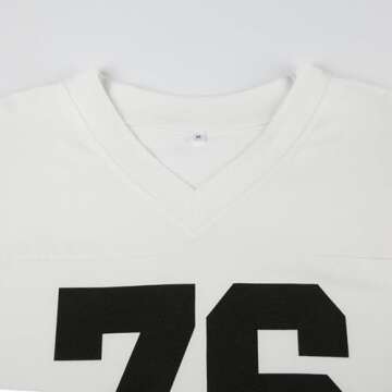 Generic Summer Fashion V Neck T Shirt Digital Print Short Sleeve Loose Fit Casual Streetwear Top for Women Work Shirt (White, S), Small