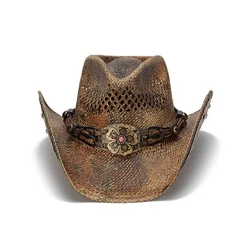 Stylish Women’s Glory Rider Western Hat with Flowers & Rhinestones