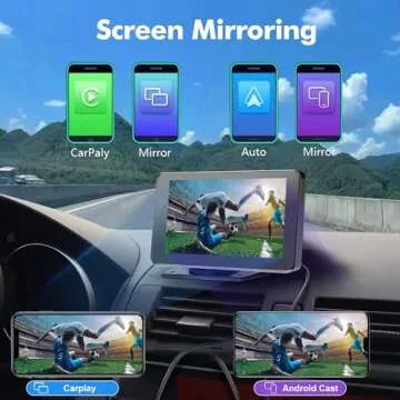 Hieha 7" Wireless CarPlay & Android Auto, Car Stereo with Mirror Link/AUX/FM, Bluetooth 5.0, Black