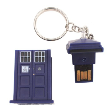 Doctor Who TARDIS USB Key Chain with Flashing LED Light - 8GB