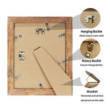 iRahmen 8x10 Picture Frame Set - Rustic Brown Real Glass
