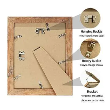 iRahmen 8x10 Picture Frame Set - Rustic Brown Real Glass