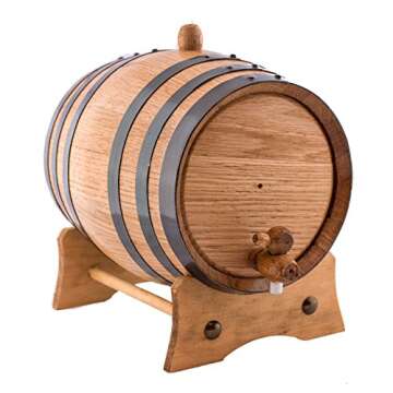 2 Liters American Oak Aging Whiskey Barrel | Handcrafted using American White Oak | Age your own Whi...