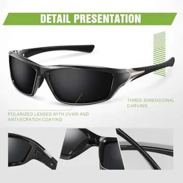 Men's Polarized Sports Sunglasses UV400 | Foliful 3 Pack