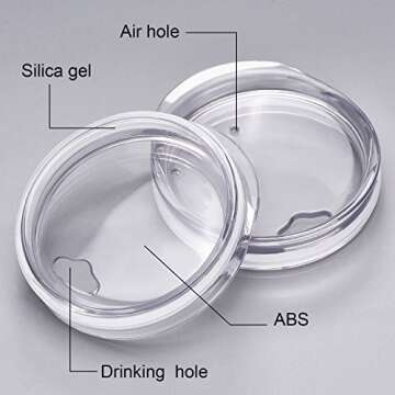 Skylety 12 oz Insulated Wine Tumbler with Lid, Stainless Steel Stemless Wine Glass Double Wall Vacuum Insulated Travel Tumbler Cup for Coffee, Drinks, Champagne, Beverage, 2 Pieces (Rose Gold)