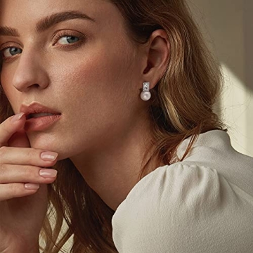 Elegant PEARLADA Halo Stud Earrings for Women