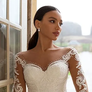 Elegant PEARLADA Halo Stud Earrings for Women