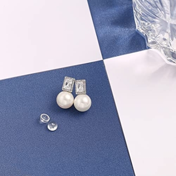Elegant PEARLADA Halo Stud Earrings for Women