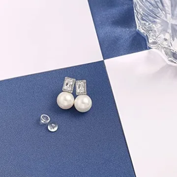 Elegant PEARLADA Halo Stud Earrings for Women