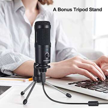 Professional USB Condenser Microphone for Gaming and Podcasting