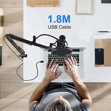 Professional USB Condenser Microphone for Gaming and Podcasting