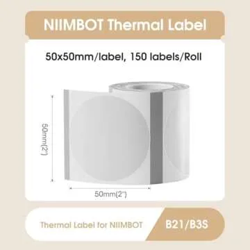 NIIMBOT Labels for B1/B21/B3S/K3 Label Printer, 150 Thermal Sticker Labels (2'' x 2'', Waterproof, O...