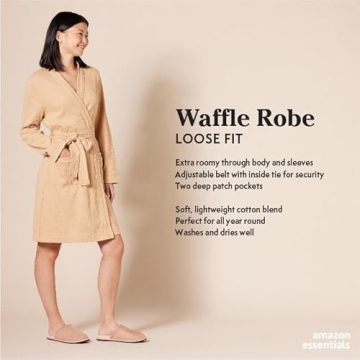 Amazon Essentials Lightweight Waffle Robe for Women
