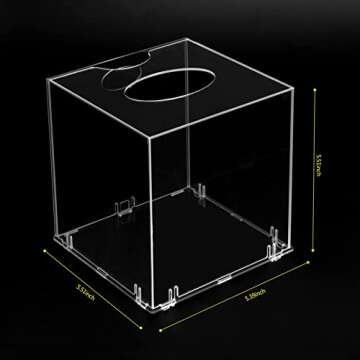 Tissue Box Holder,Clear Tissue Box Snap-on Assembly,No Pungent Smell of Acrylic Square Facial Tissue...