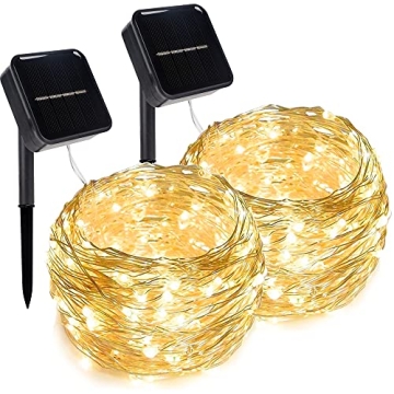 Twinkle Star 2 Pack Solar String Lights Outdoor, Total 80 FT 240 LED Solar Fairy Lights Outside Wate...