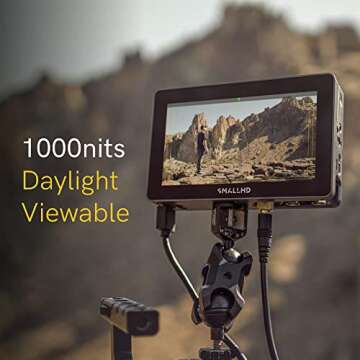 SMALLHD Indie 5 Camera Monitor with Daylight-Viewable 5-Inch Touchscreen Display, 1000nits Brightness, 3G-SDI and HDMI, PageOS 5 Software, Lightweight