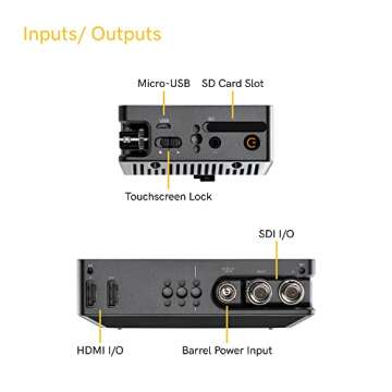 SMALLHD Indie 5 Camera Monitor with Daylight-Viewable 5-Inch Touchscreen Display, 1000nits Brightness, 3G-SDI and HDMI, PageOS 5 Software, Lightweight