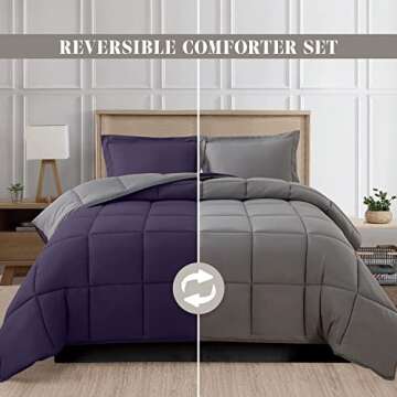 Elegant Comfort 3-Piece Reversible Comforter Set for California King, Cozy All Season Soft Down Alte...